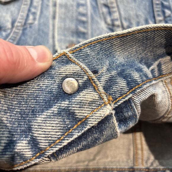 VINTAGE 70s Levis 70505 0217 Denim Jean Jacket USA MADE Coat 38 - Picture 9 of 15